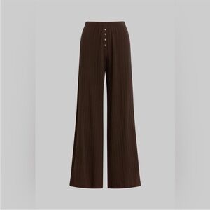 LESET Brown Pointelle Burnout Pant XS